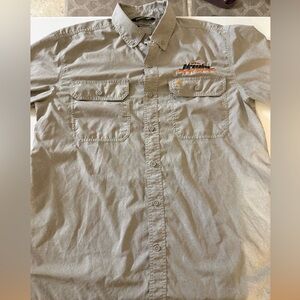 Carhartt Force Harley Davidson Adrenaline Relaxed Fit Button up Shirt Large Gray